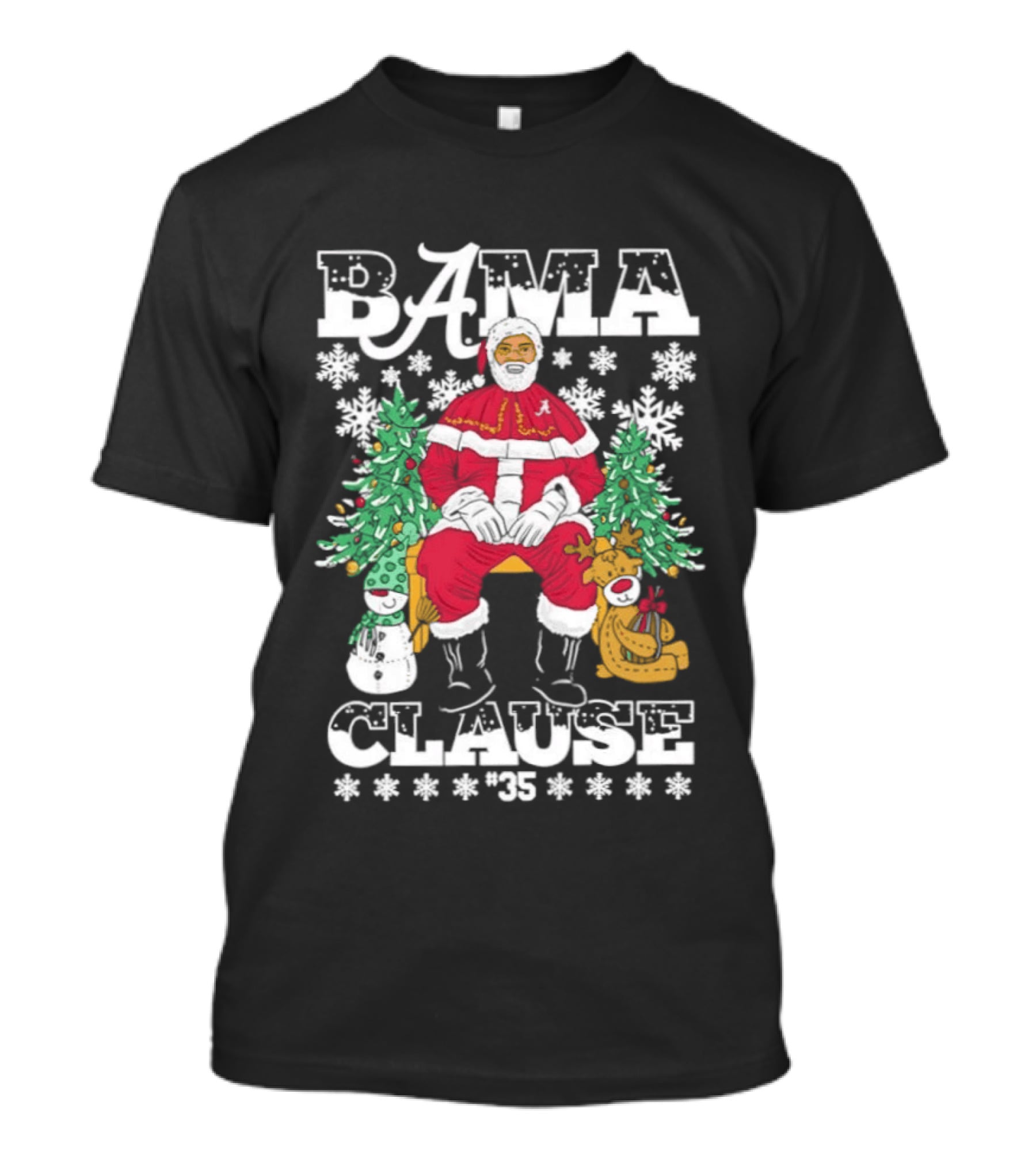 Bama Clause Santa Alabama Crimson Tide Christmas Cheer T-Shirt