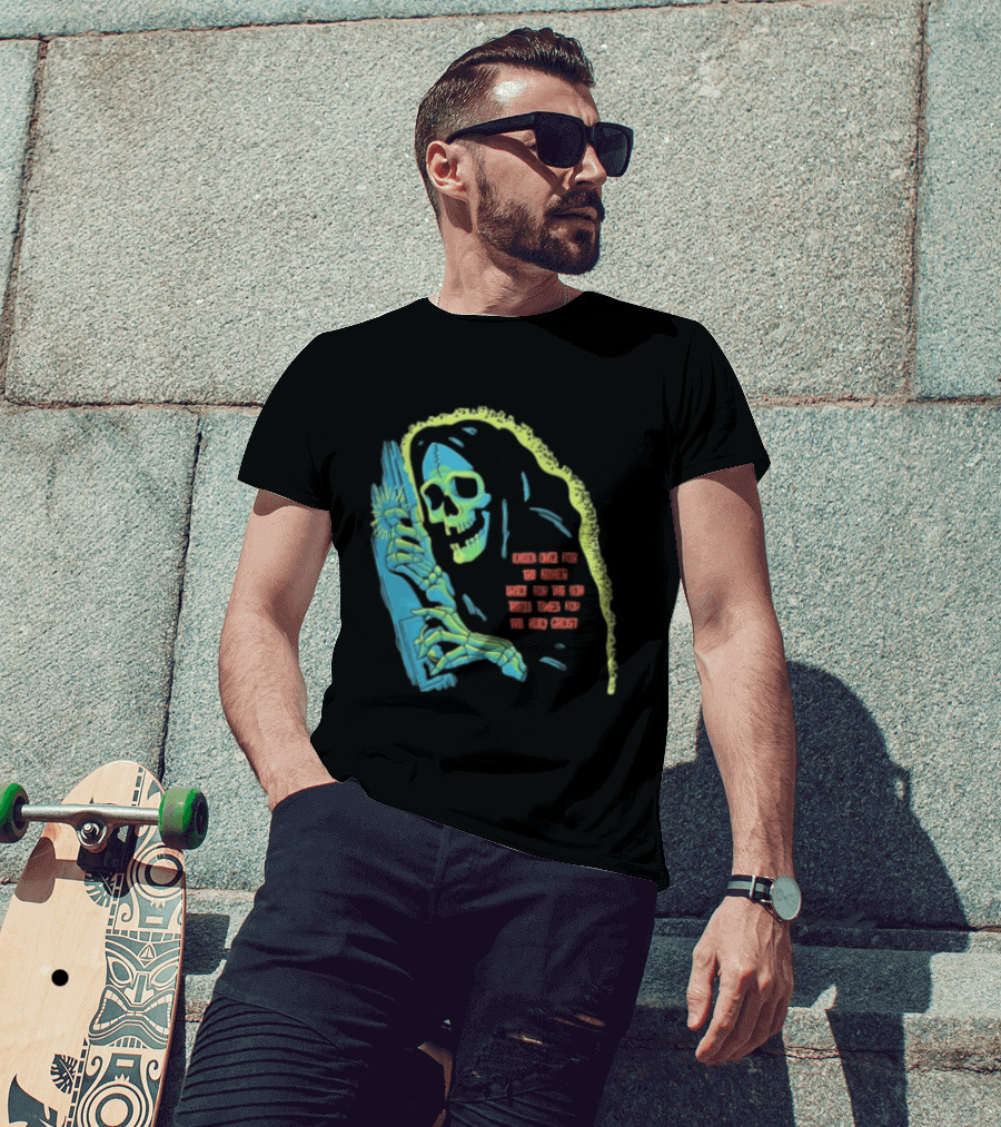Knock Once For The Father Twice For The Son Three Times For The Holy Ghost Skeleton Grim Reaper T-Shirt