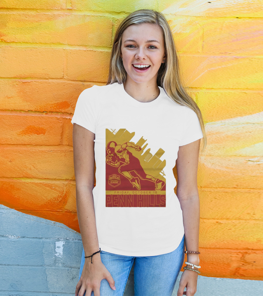 412 Football Classic Penn Hills Friday October 16 Football Player Image T-Shirt