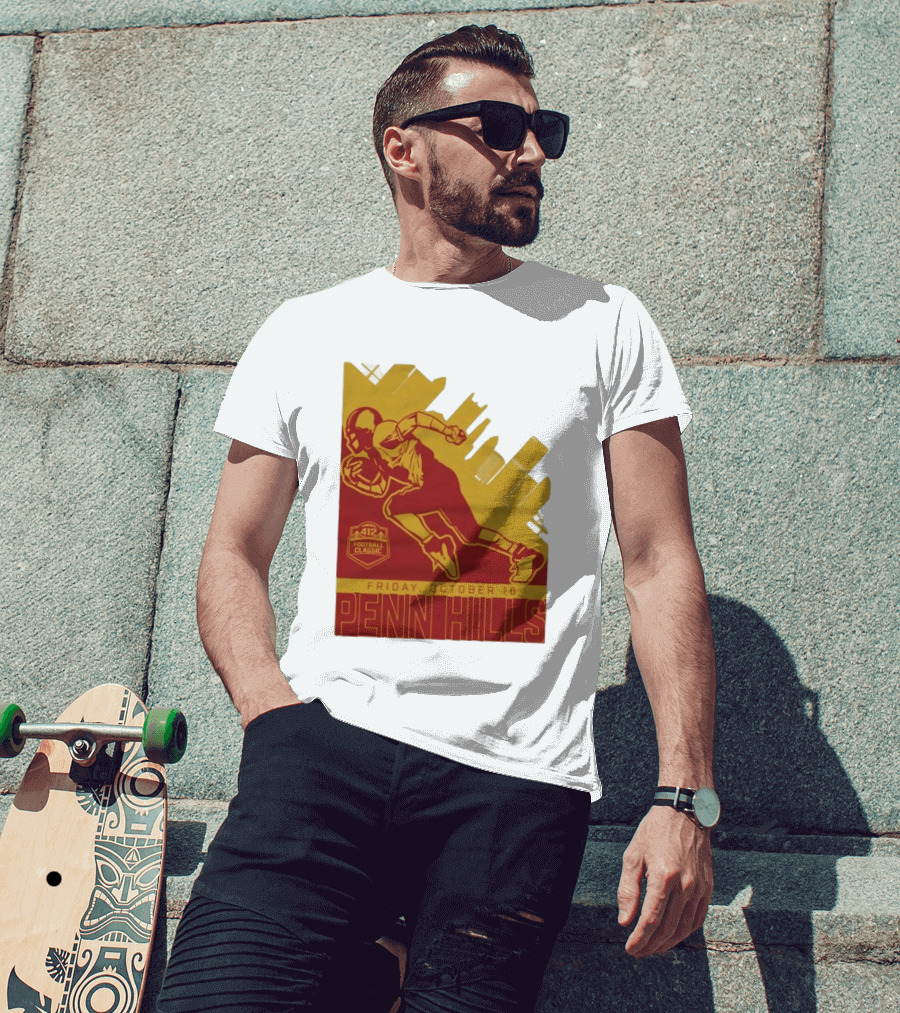 412 Football Classic Penn Hills Friday October 16 Football Player Image T-Shirt