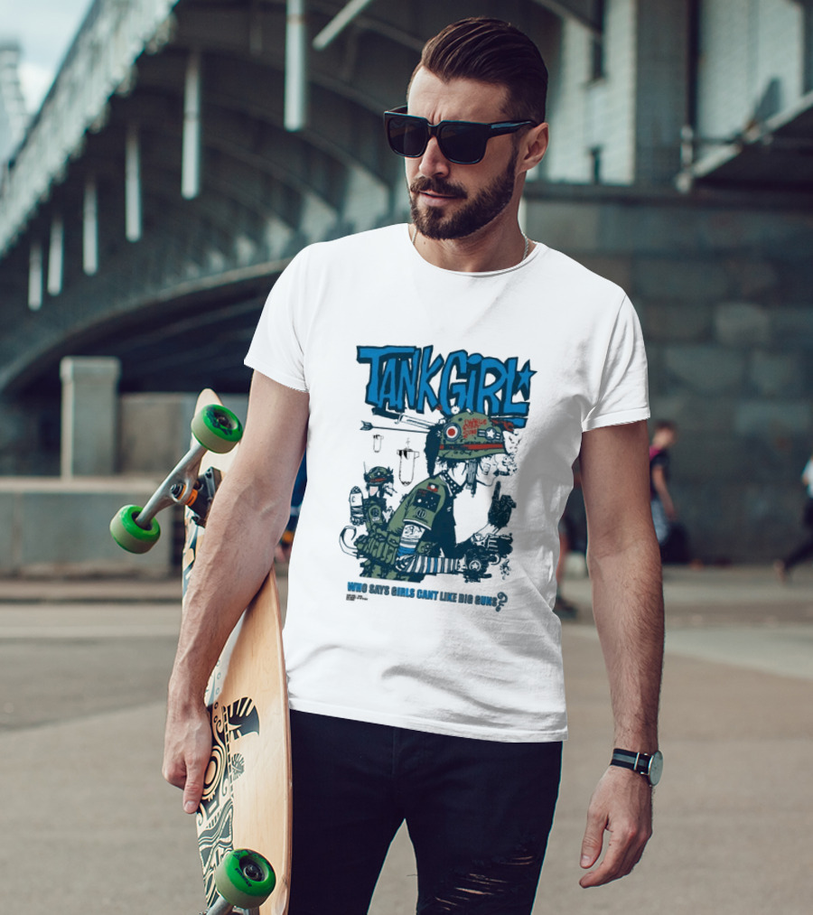 Tank Girl Charlie Don't Surf Who Says Girls Can't Like Big Guns T-Shirt