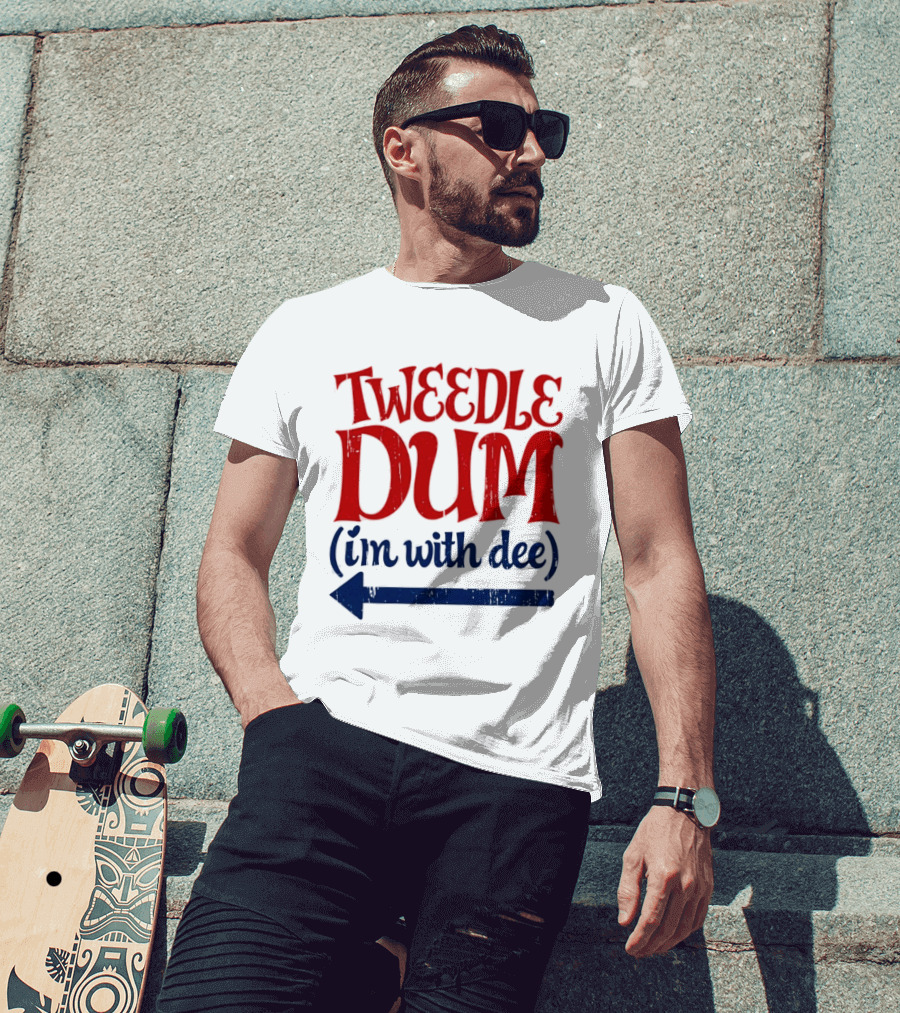 Tweedle Dum I'm With Dee Matching Couple T-Shirt