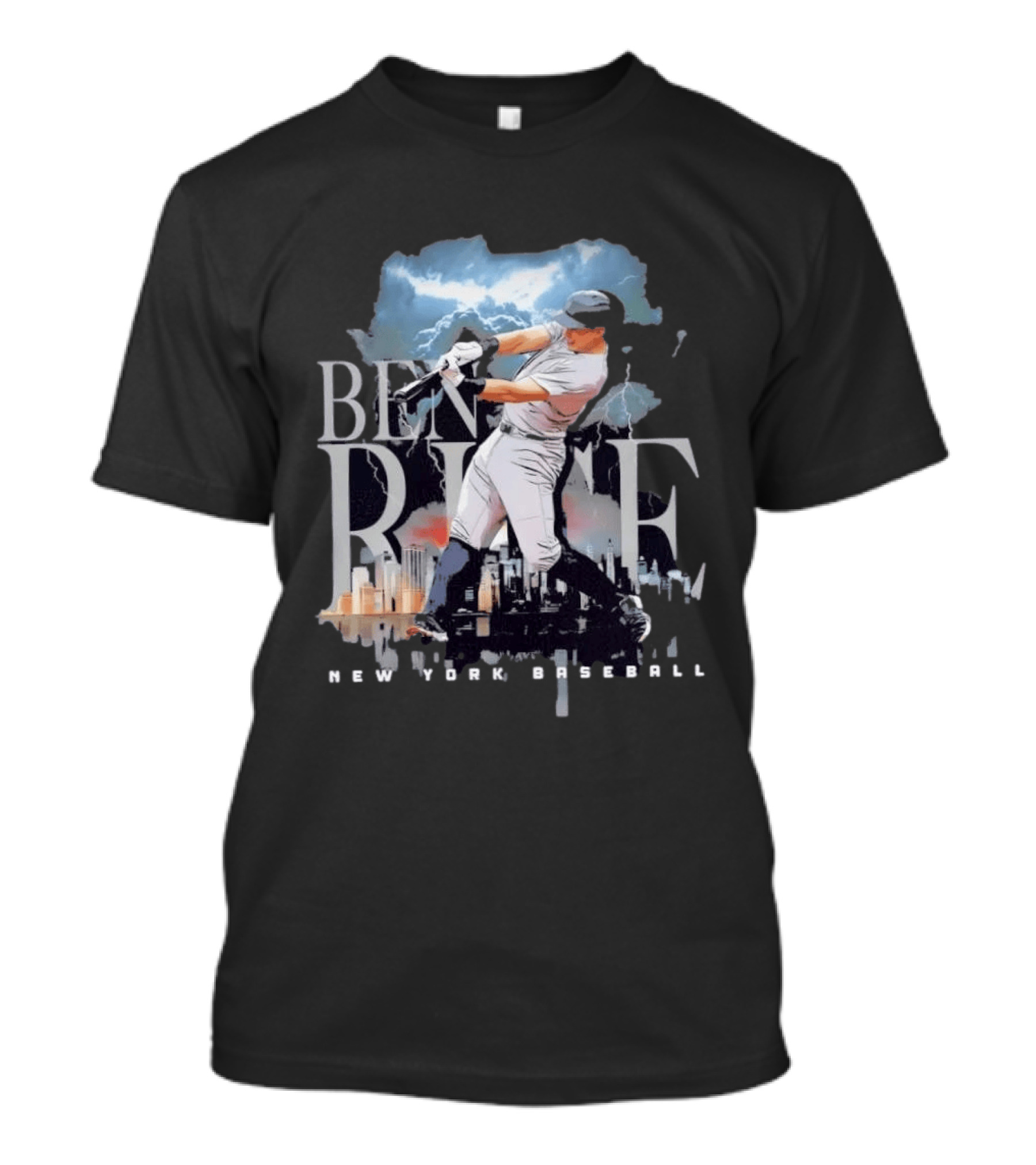 Ben Rice New York Baseball Player Lightning Skyline T-Shirt