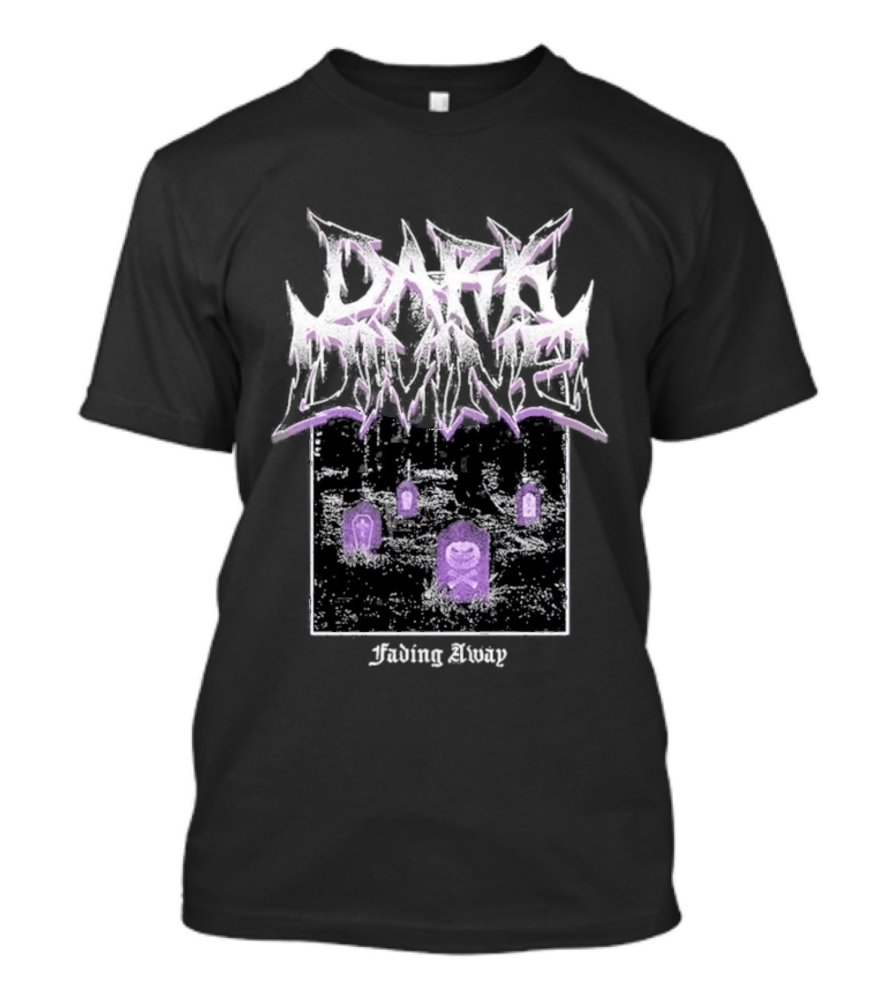 Dark Divine Fading Away Graveyard Tombstones T-Shirt