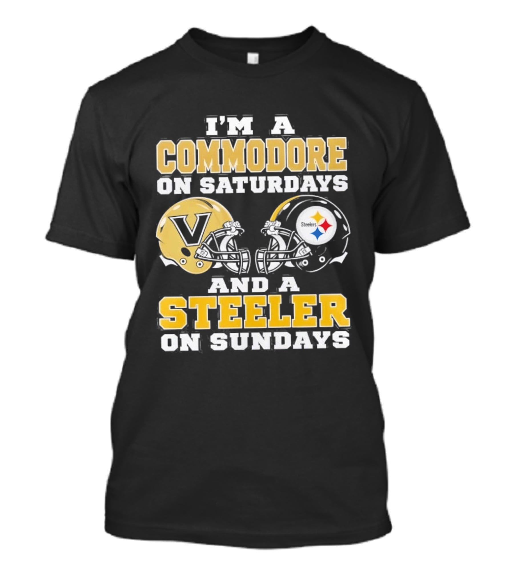 I'm A Commodore On Saturdays And A Steeler On Sundays Helmets T-Shirt