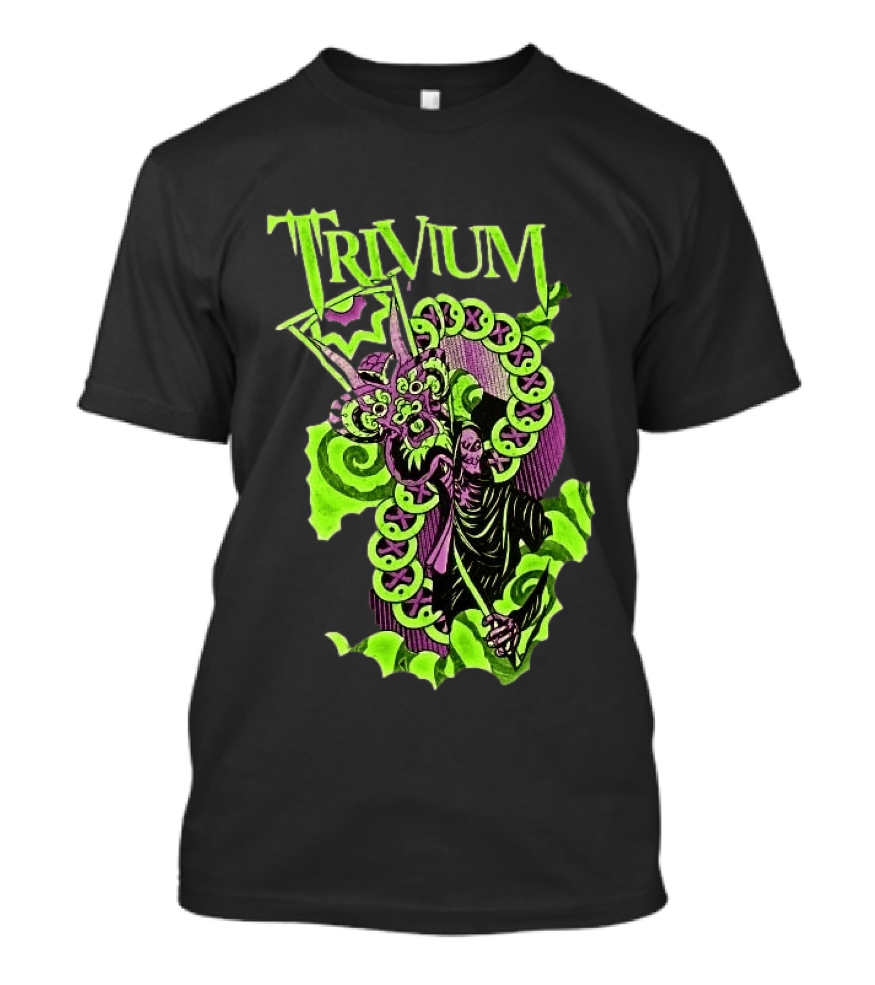 Trivium Australia Tour 2026 Neon Green Serpent Wizard T-Shirt