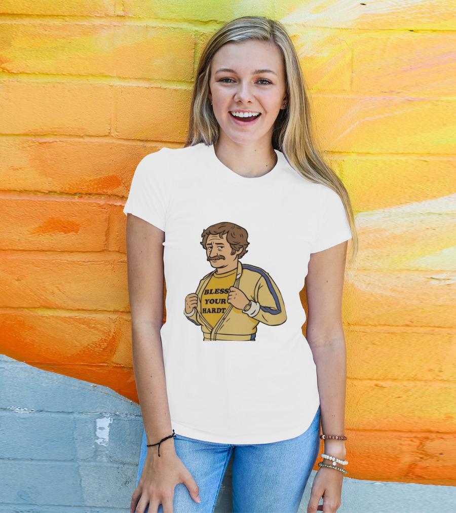 Bless Your Hardt Damn I'm Good Cartoon 70s Style Mustache Vintage Look T-Shirt