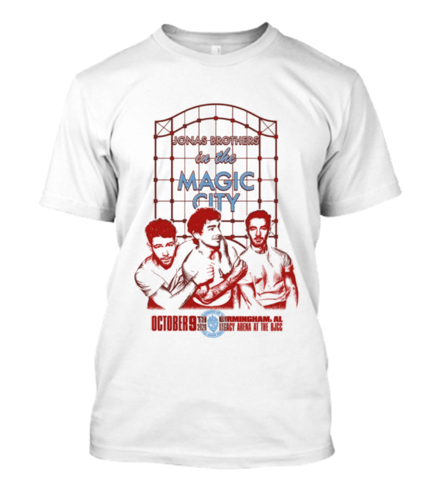 Jonas Brothers Live Birmingham AL City Legacy Arena October 9 2026 Magic City Concert Event T-Shirt