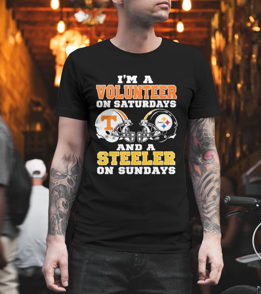 I'm A Volunteer On Saturdays Steeler On Sundays Football Helmets T-Shirt