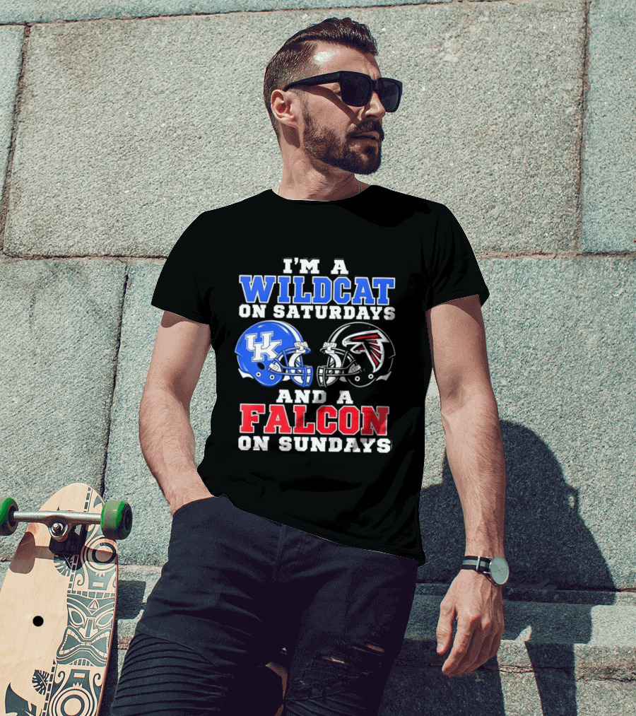 I'm A Wildcat On Saturdays And A Falcon On Sundays Kentucky And Atlanta Football Fan Gear T-Shirt