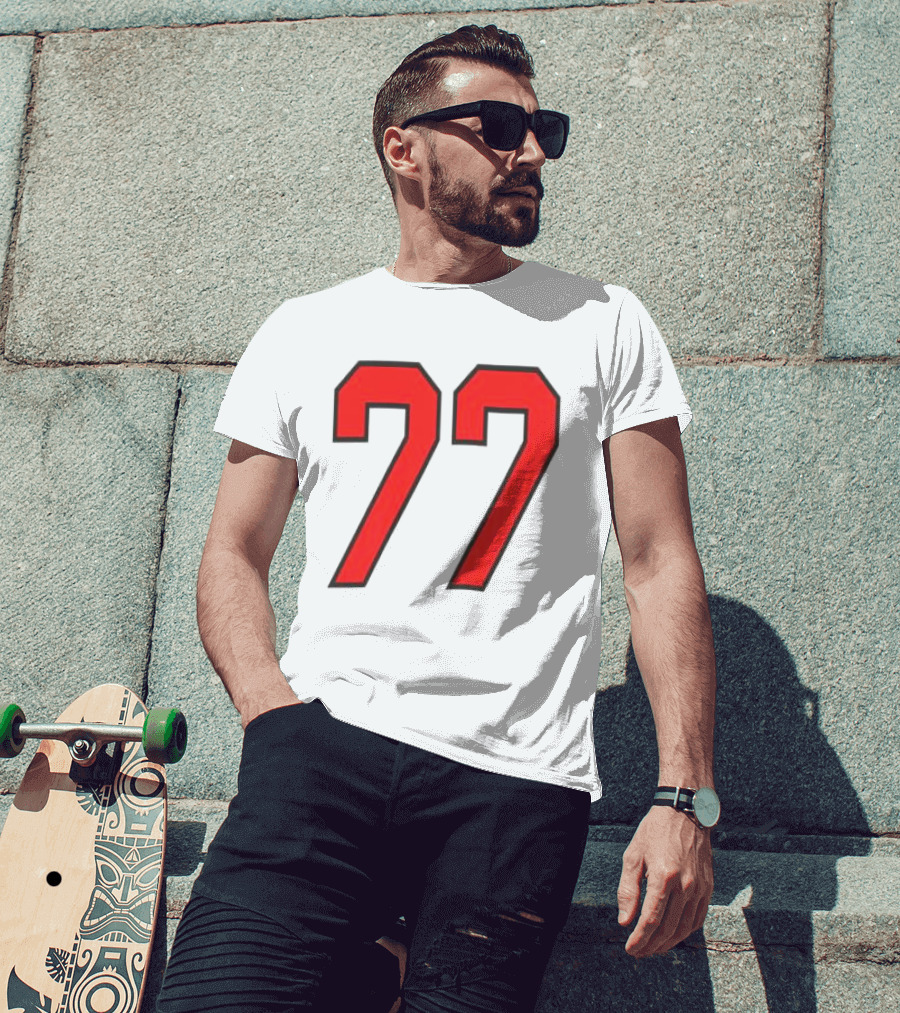 Sombr Tour Store 77 Red Ringer Classic Block Number T-Shirt