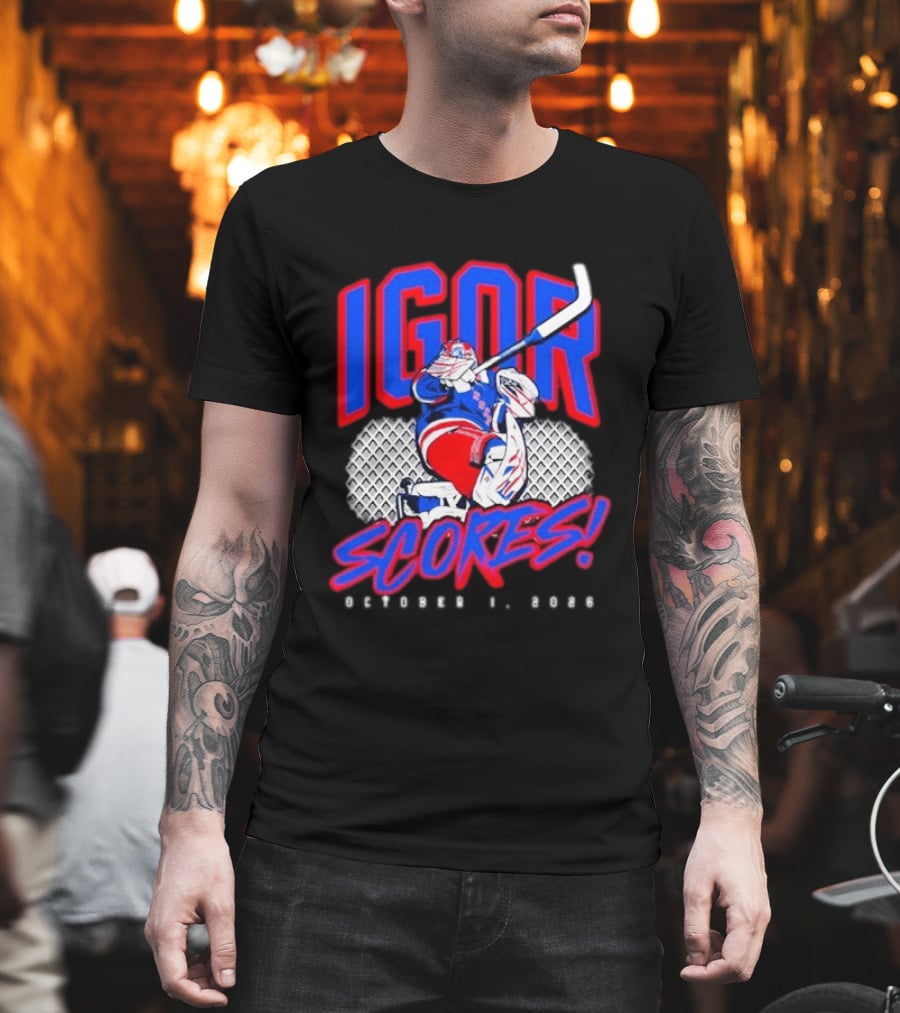 Igor Scores October 1 2026 Hockey Goalie Celebration T-Shirt