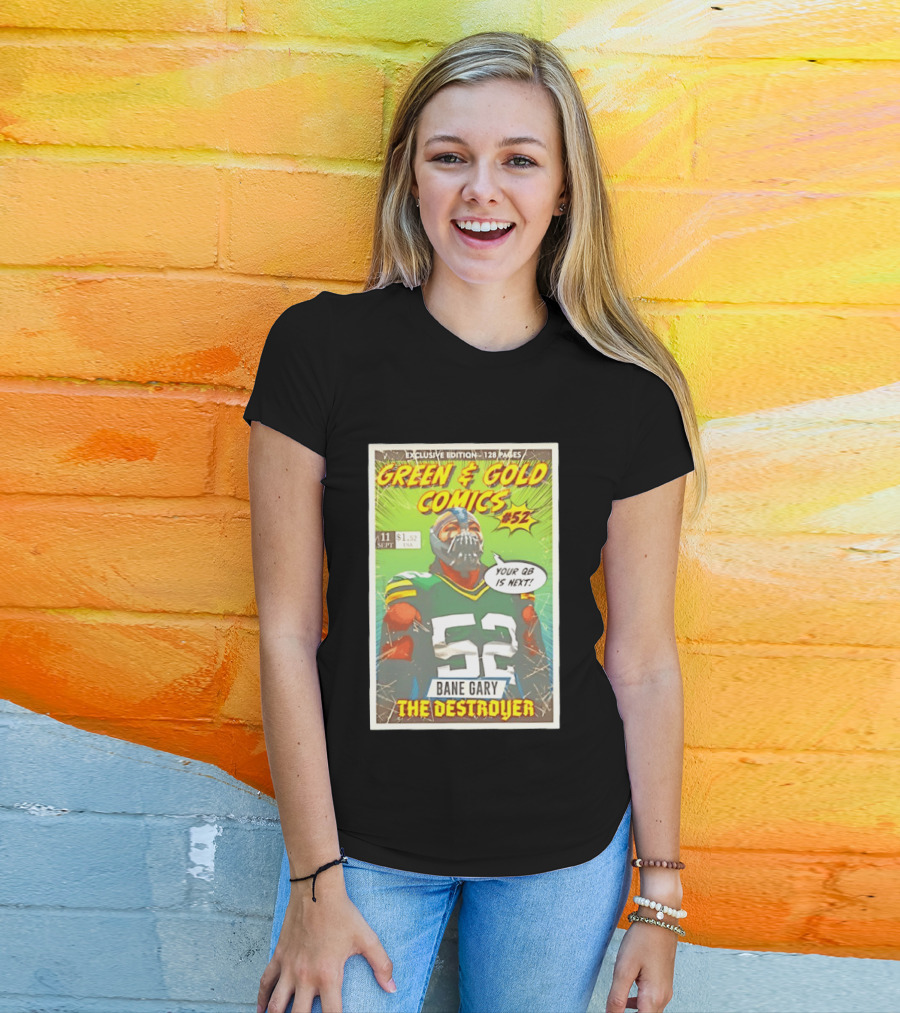 Green & Gold Comics #52 Bane Gary The Destroyer Packers T-Shirt