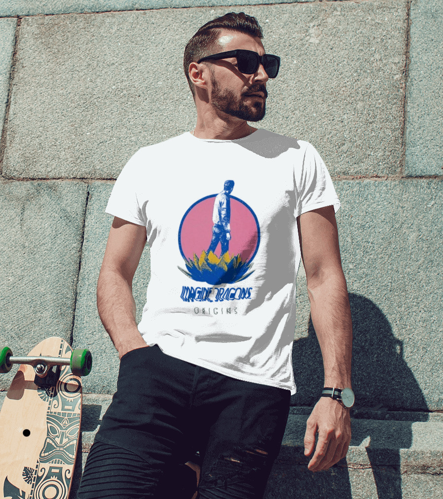 Imagine Dragons Origins Lotus Inverted Pink Circle T-Shirt
