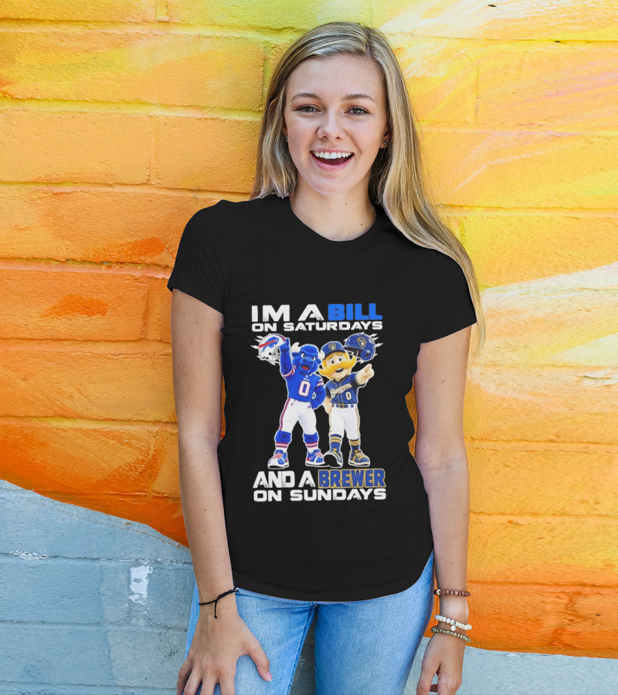 Buffalo Bills And Milwaukee Brewers Mascots Saturdays Sundays Fan Gear T-Shirt