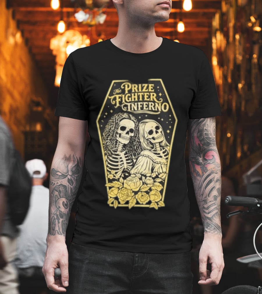 Skeleton Lovers Coffin The Prize Fighter Inferno Floral Festival 2026 T-Shirt