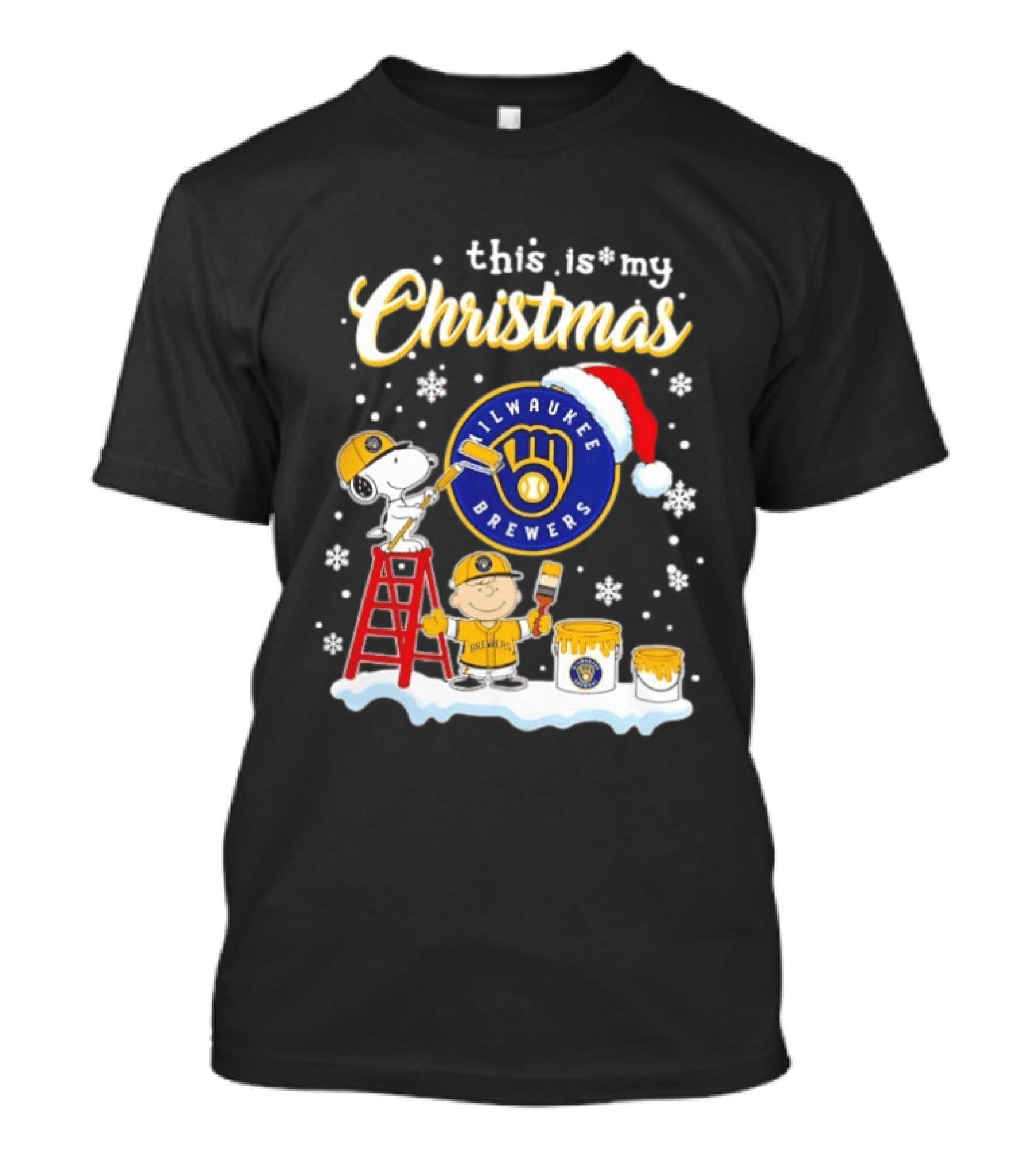 Milwaukee Brewers Snoopy Woodstock Charlie Brown Christmas 2026 T-Shirt