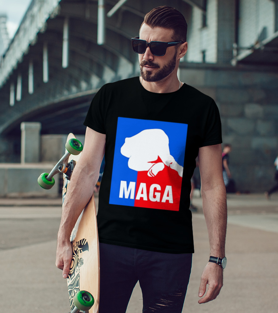 MAGA Political Parody Silhouette Red And Blue T-Shirt