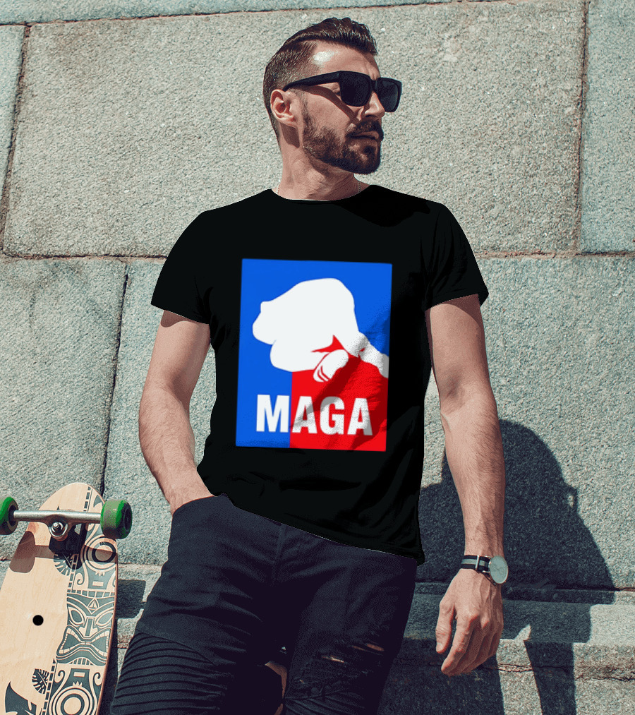 MAGA Political Parody Silhouette Red And Blue T-Shirt