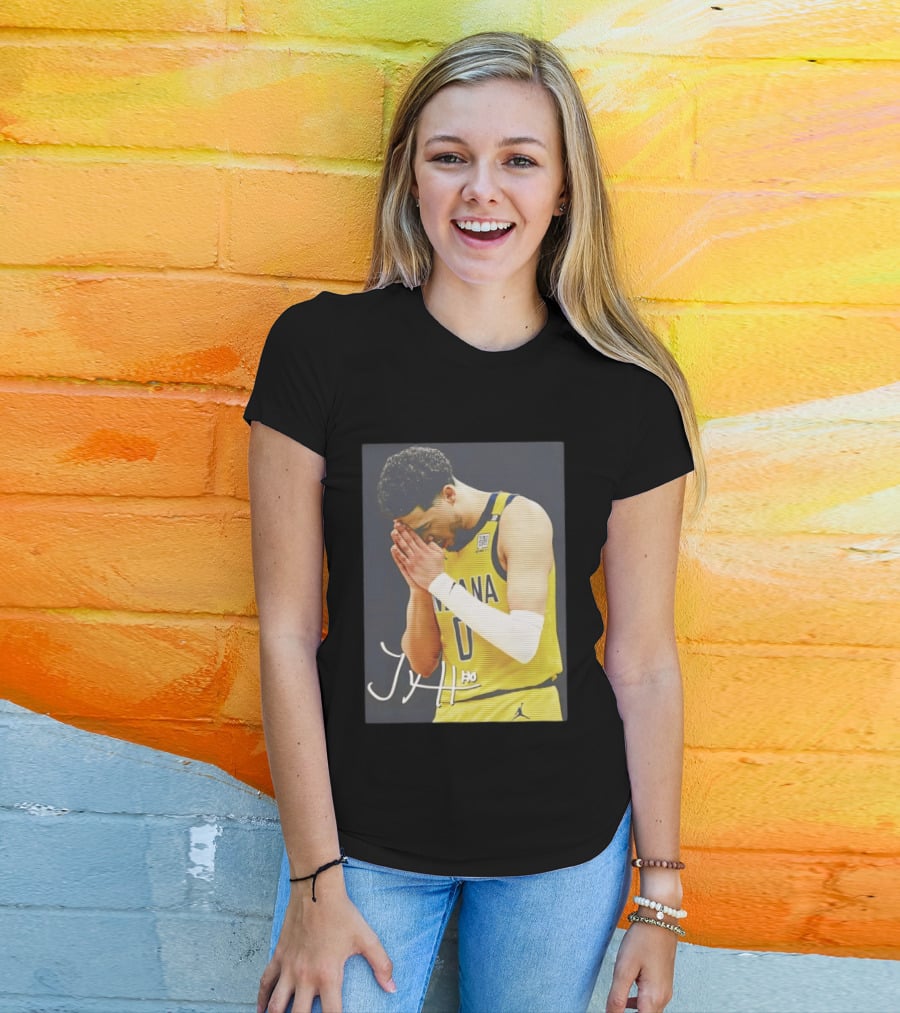 Tyrese Haliburton Indiana Pacers Praying NBA 0 JH Signature T-Shirt