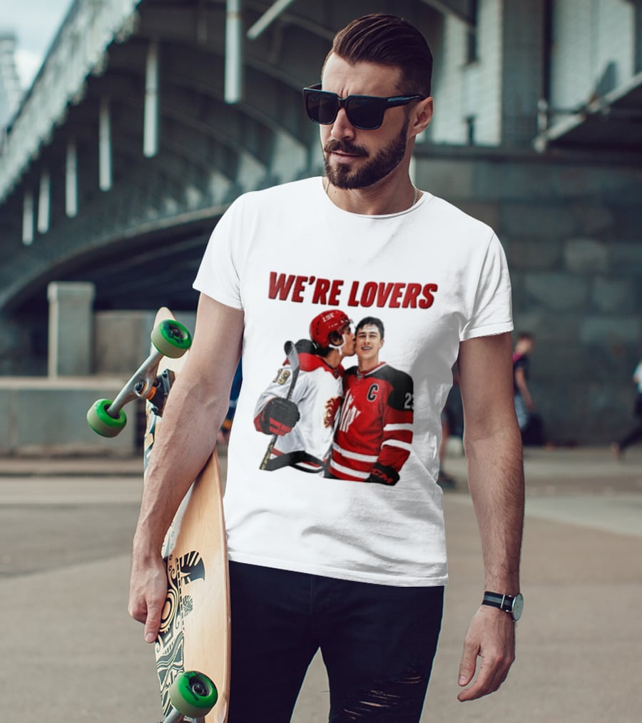 NHL Calgary Flames Matthew Tkachuk Quinn Hughes We're Lovers T-Shirt