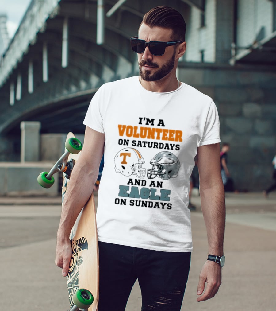 I'm A Volunteer On Saturdays And An Eagle On Sundays Football Helmets T-Shirt