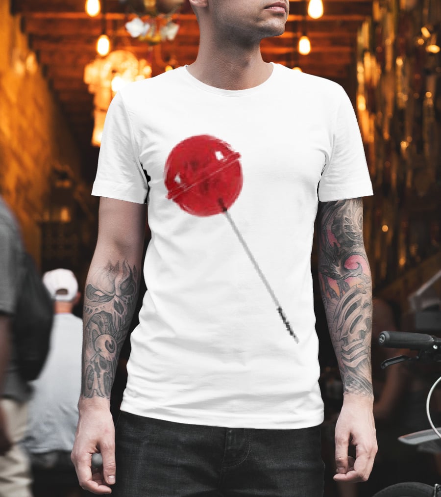 Twojeys Lollipop White Red Candy Stick T-Shirt