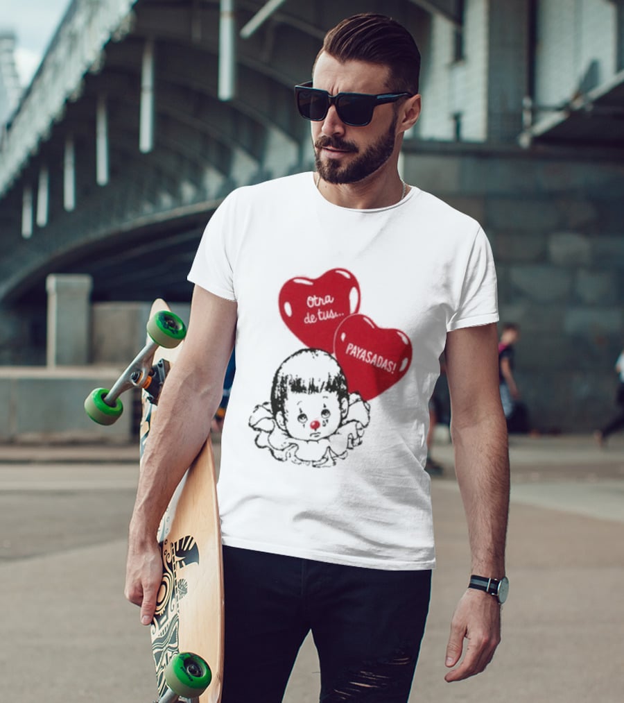 Willy Chavarria Payasadas Red Heart Balloons And Child Clown T-Shirt