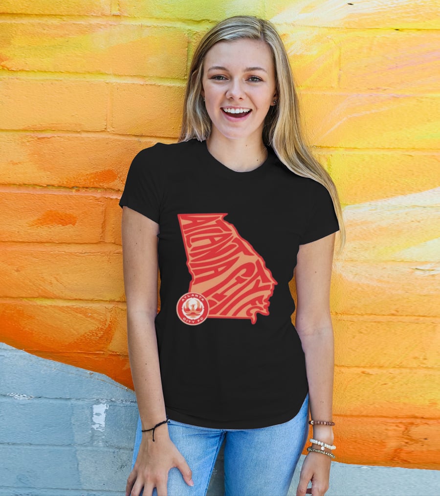 Atlanta City FC Groovy Team State Map Ensemble T-Shirt