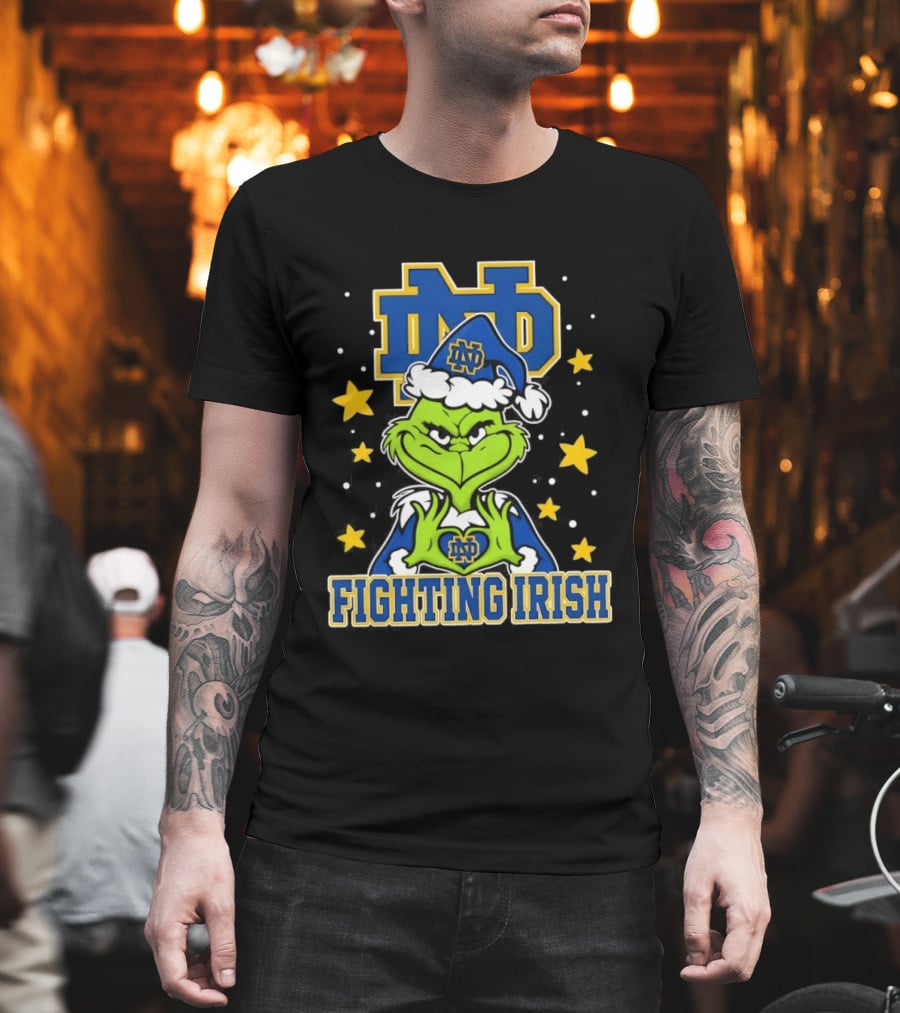 Notre Dame Fighting Irish Grinch Christmas ND T-Shirt