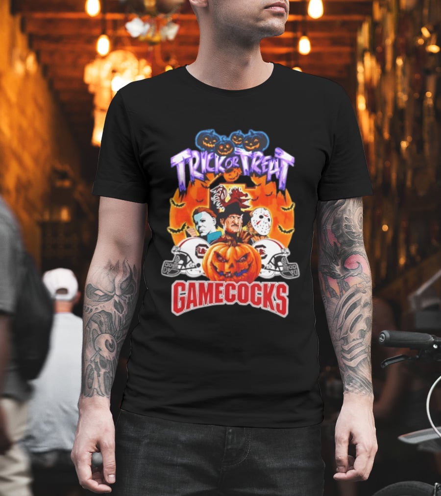 South Carolina Gamecocks Halloween 2026 Horror Characters Trick Or Treat T-Shirt