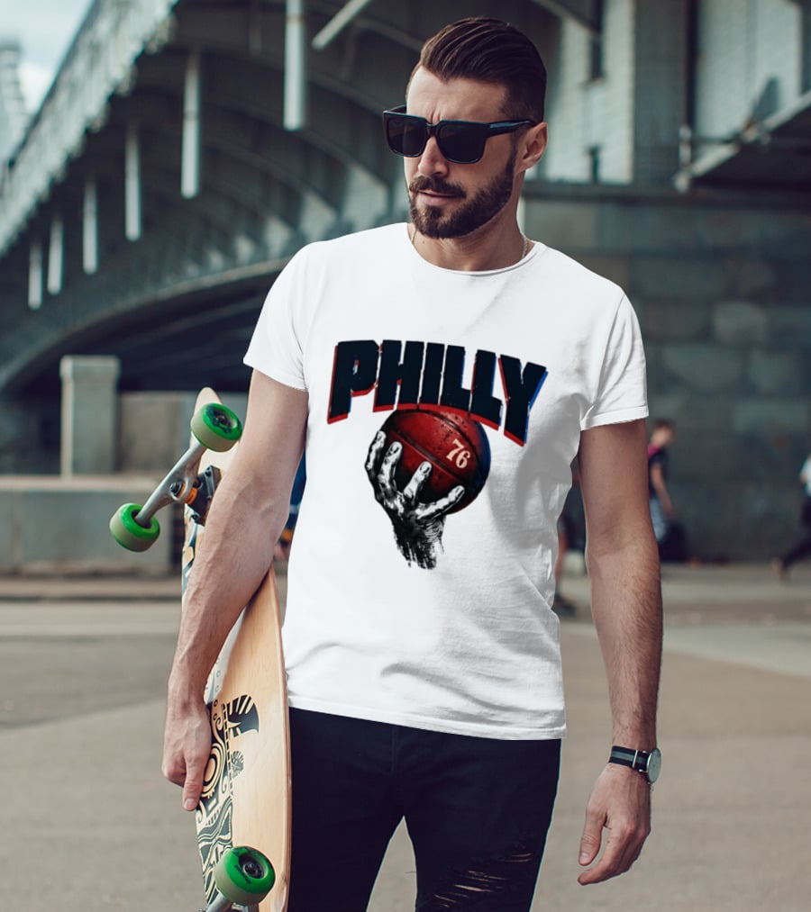 Philly Basketball 76 Hand T-Shirt