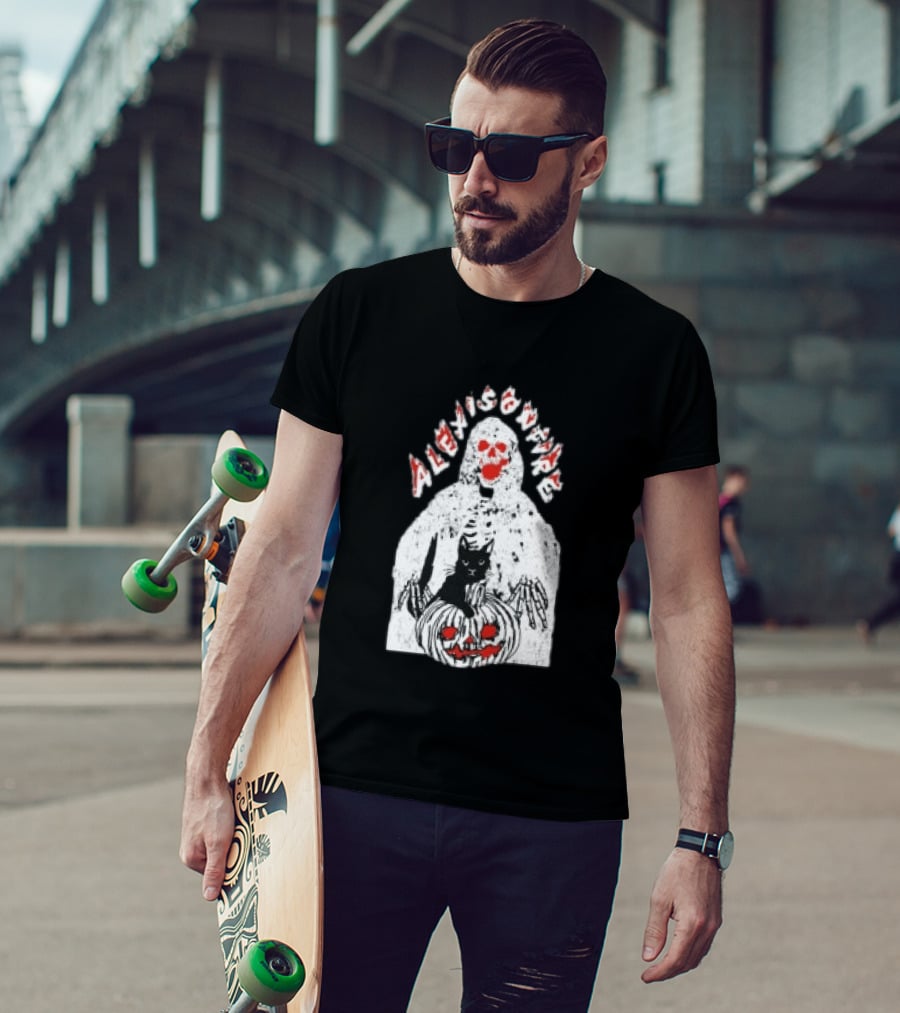 Alexisonfire Halloween Skeleton Cat Pumpkin Strange Things T-Shirt