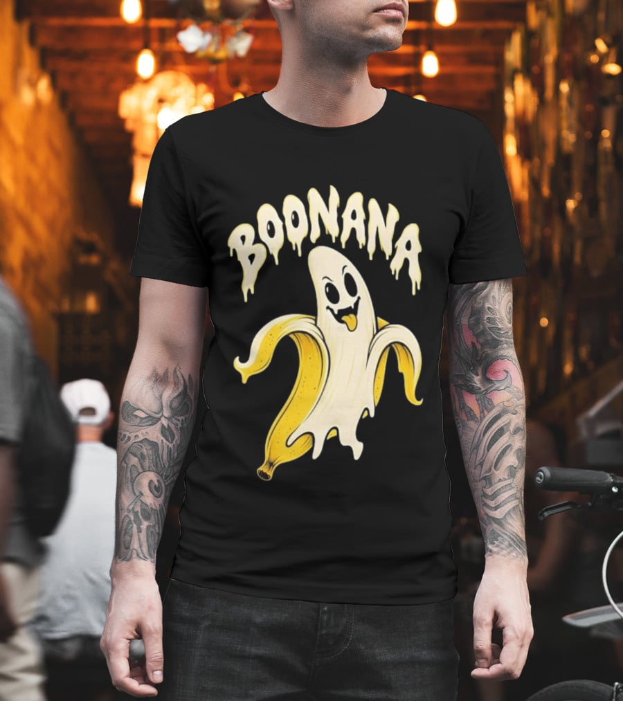Boonana Spooky Ghost Pun Halloween Banana T-Shirt