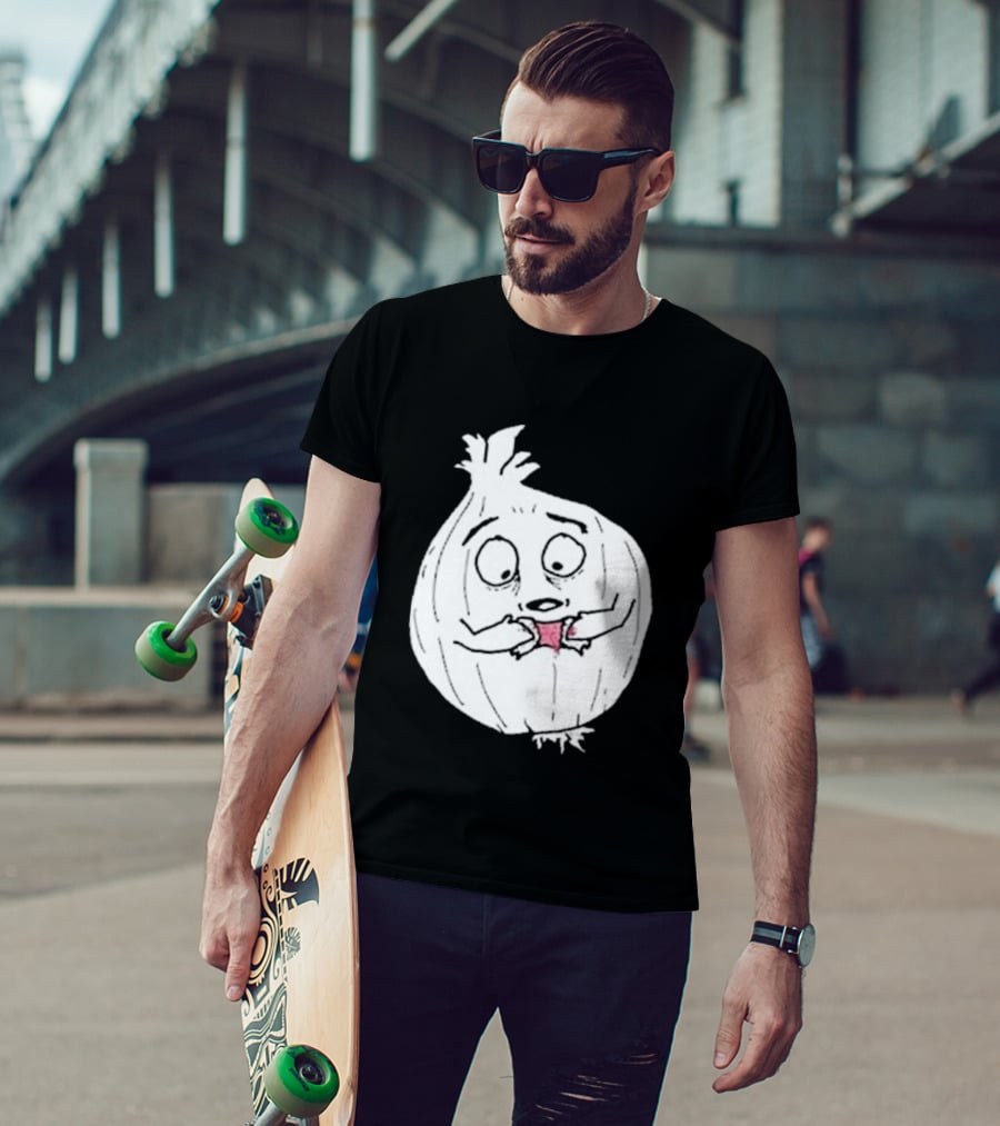 Garlic Shrinkage Funny Cartoon Onion T-Shirt