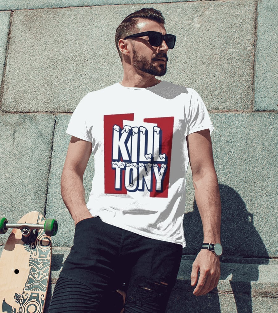 Kill Tony Ice Text Block Style With Red T-Shirt