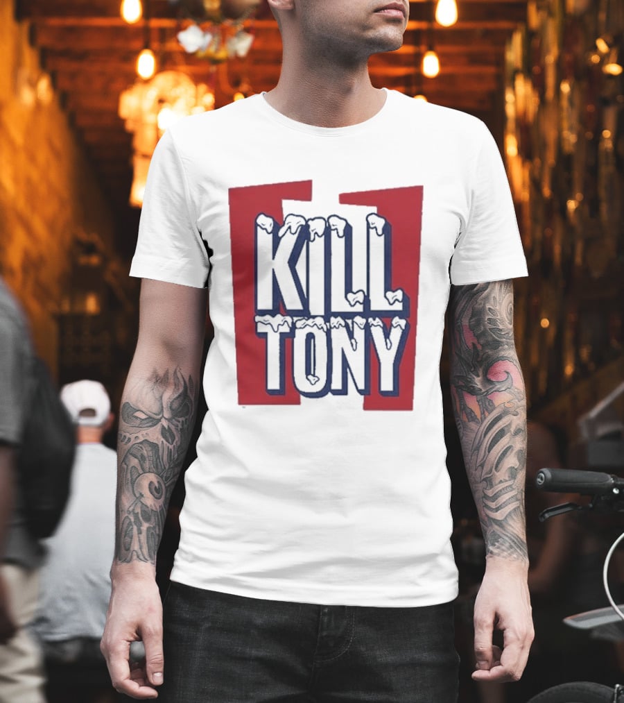 Kill Tony Ice Text Block Style With Red T-Shirt