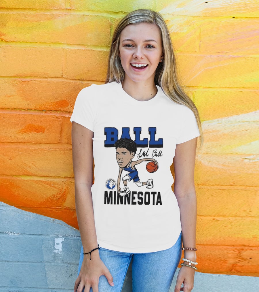 Minnesota Timberwolves LaMelo Ball Basketball Caricature T-Shirt