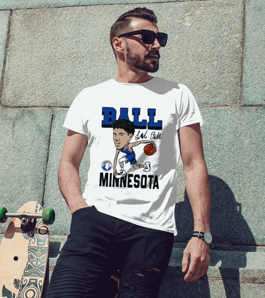 Minnesota Timberwolves LaMelo Ball Basketball Caricature T-Shirt