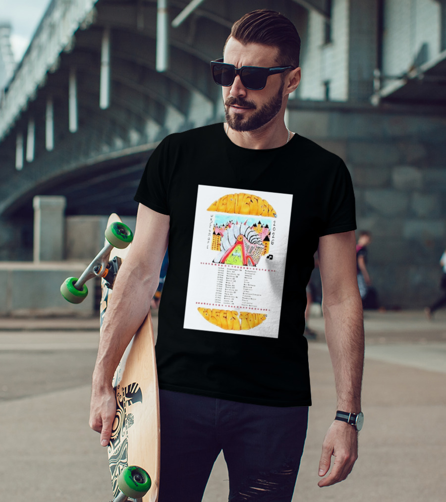 Wednesday UK & Europe 2026 Tour Dates With Colorful Knight Art And Music Note T-Shirt