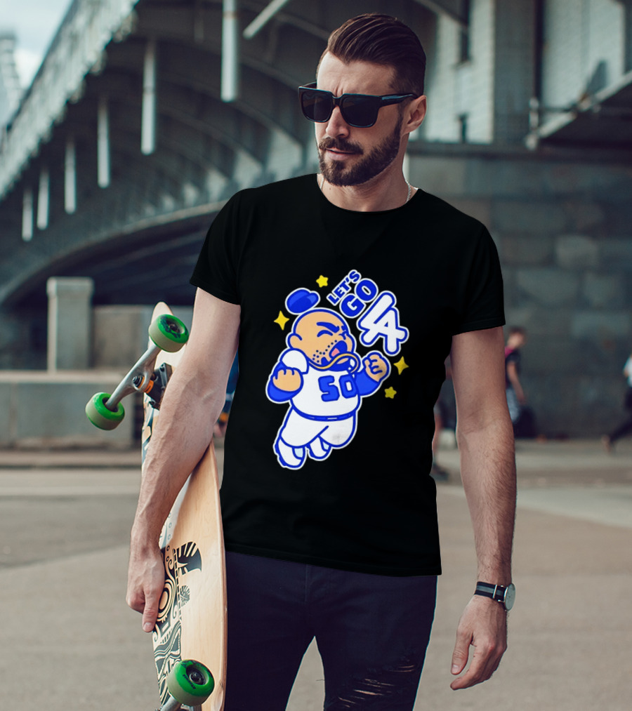 Let's Go LA No 50 Baseball Cartoon Player T-Shirt