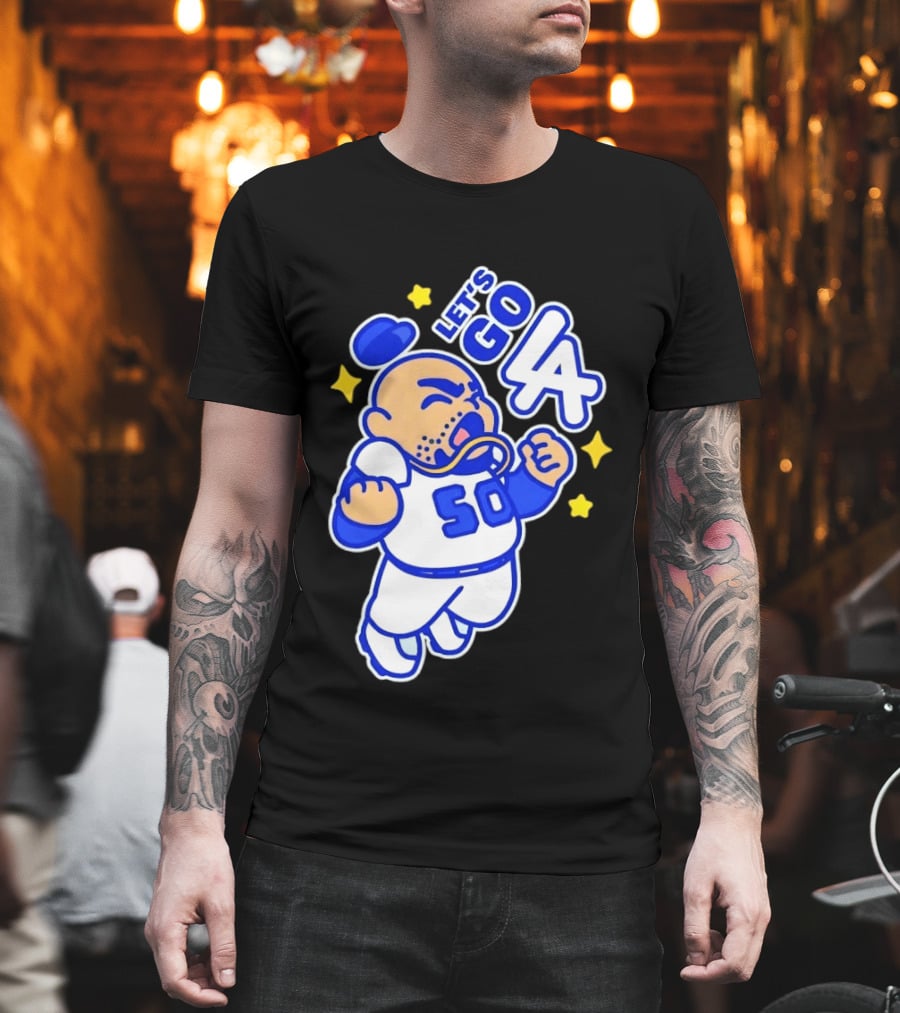 Let's Go LA No 50 Baseball Cartoon Player T-Shirt