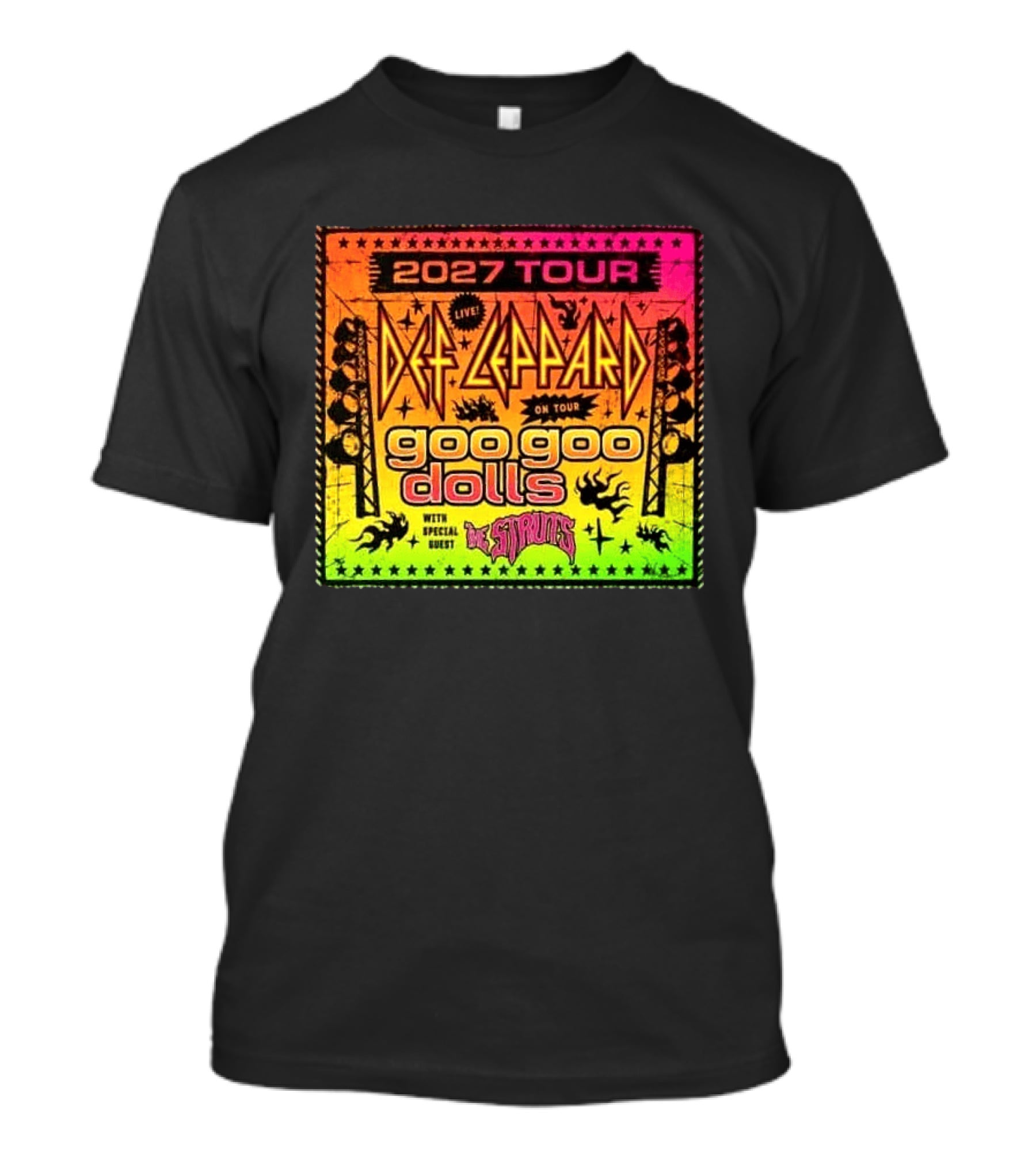 2027 Tour Def Leppard Goo Goo Dolls With Special Guest The Struts Live T-Shirt