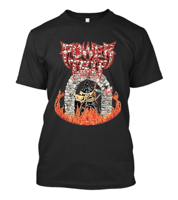 Power Trip Executioner Heavy Metal Iconic Skull Logo Fiery Guitar T-Shirt