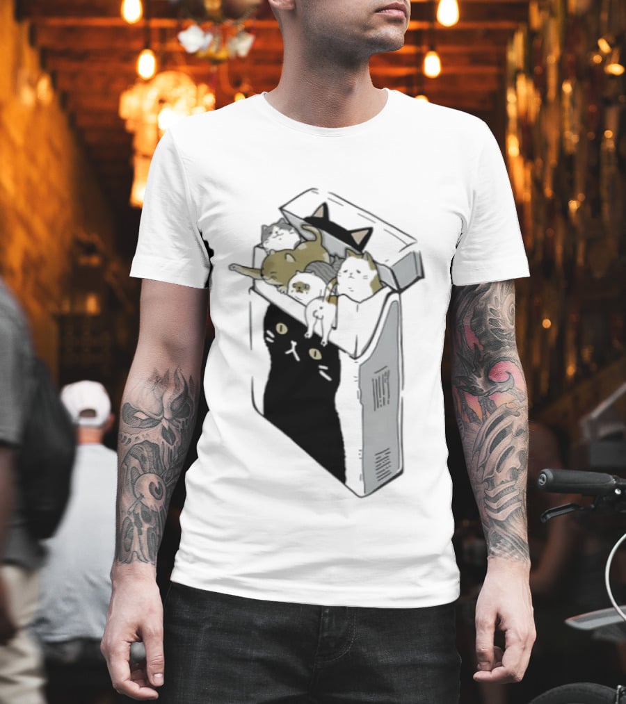Cat Cigarettes Cute Cats In Cigarette Box T-Shirt