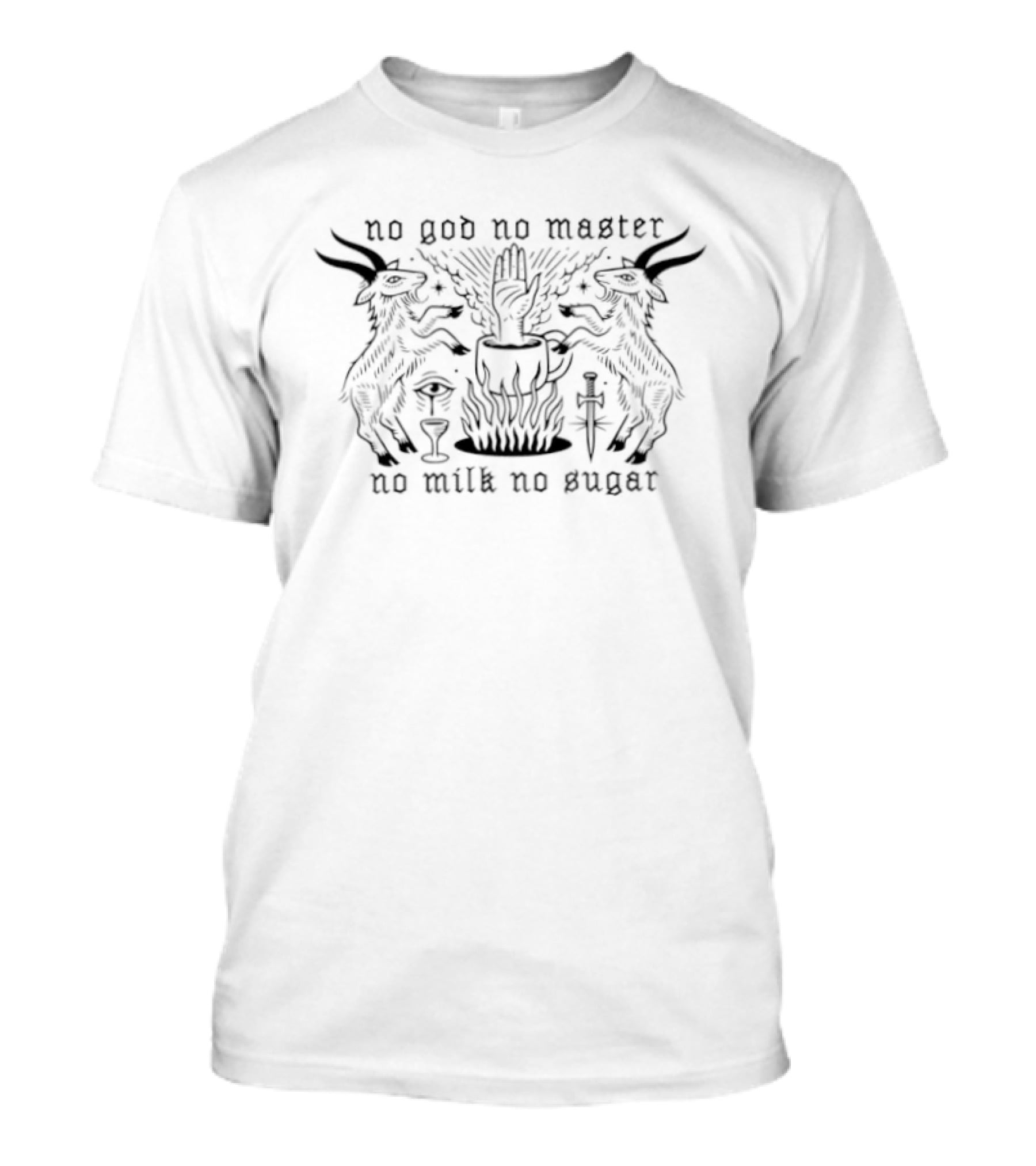 No God No Master No Milk No Sugar Oxen With Goblet And Wheat T-Shirt