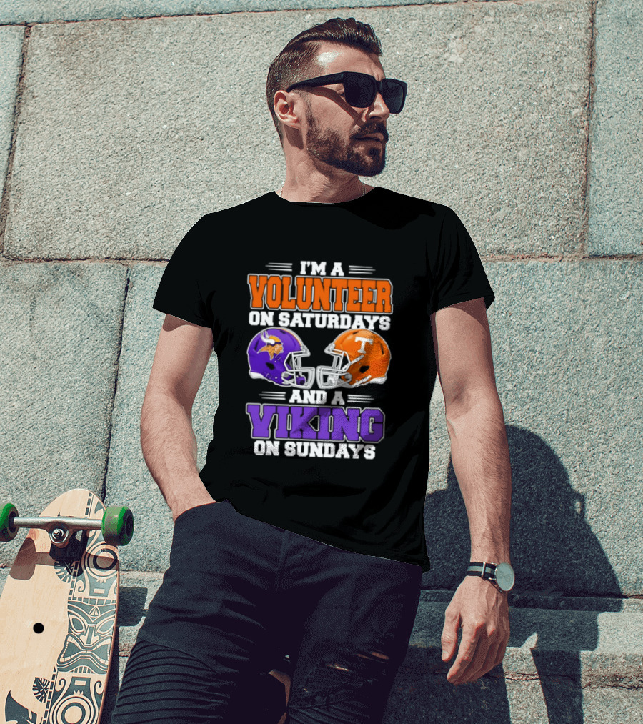 I'm A Volunteer On Saturdays And A Viking On Sundays Football Helmets T-Shirt