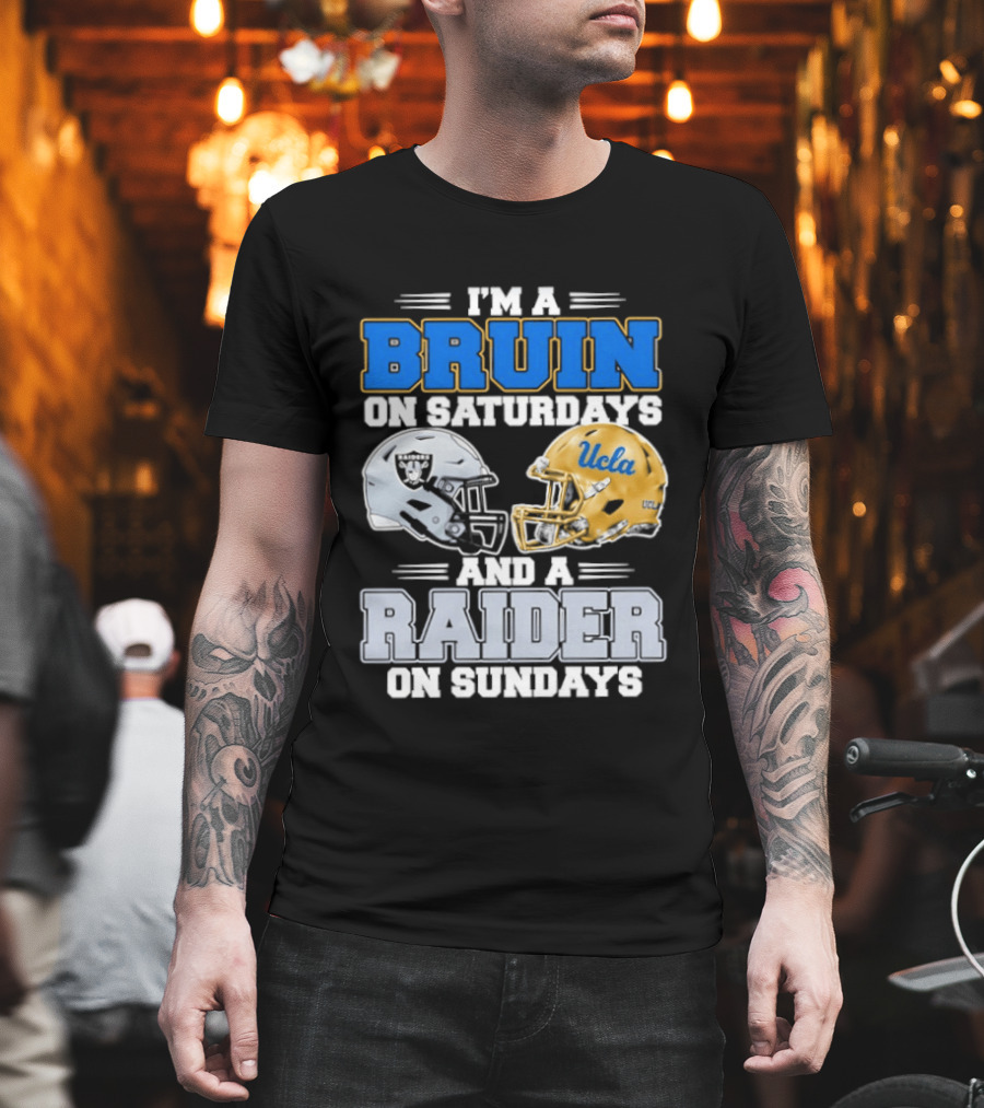 UCLA Bruin Saturdays Raider Sundays Football Fan Gear T-Shirt