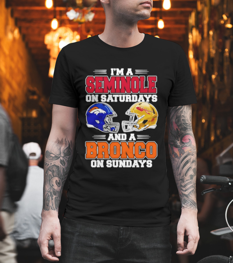 Seminole Saturdays Bronco Sundays Football Fan Gear T-Shirt