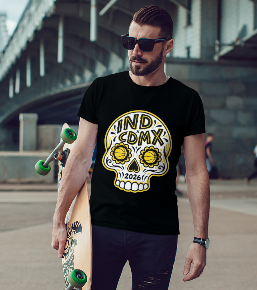 Indiana Pacers Indy CDMX 2026 Día De Muertos Mexico Skull T-Shirt